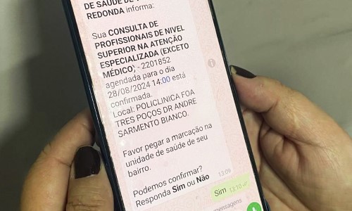 VR: pacientes da Rede Municipal de Saúde começam a receber mensagens sobre agendamento de consultas e exames